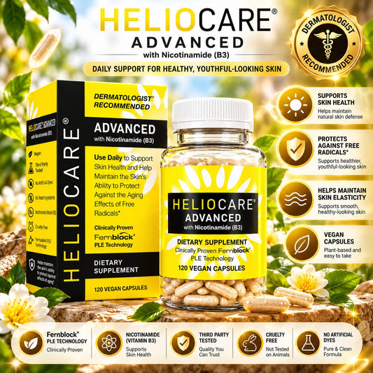 Heliocare Advanced with Nicotinamide (Vitamin B3) | Fernblock PLE Technology | Skin Health Support | 120 Vegan Capsules