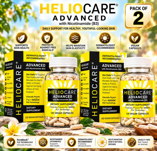 Heliocare Advanced with Vitamin B3 – Pack of 2 | Fernblock PLE Technology | Skin Health Support | 240 Vegan Capsules