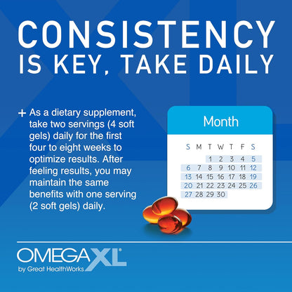 Omga XL Joint Support Supplement - Natural Muscle Support, Green Lipped Mussel Oil, Soft Gel Pills, Drug-Free, 300 Count