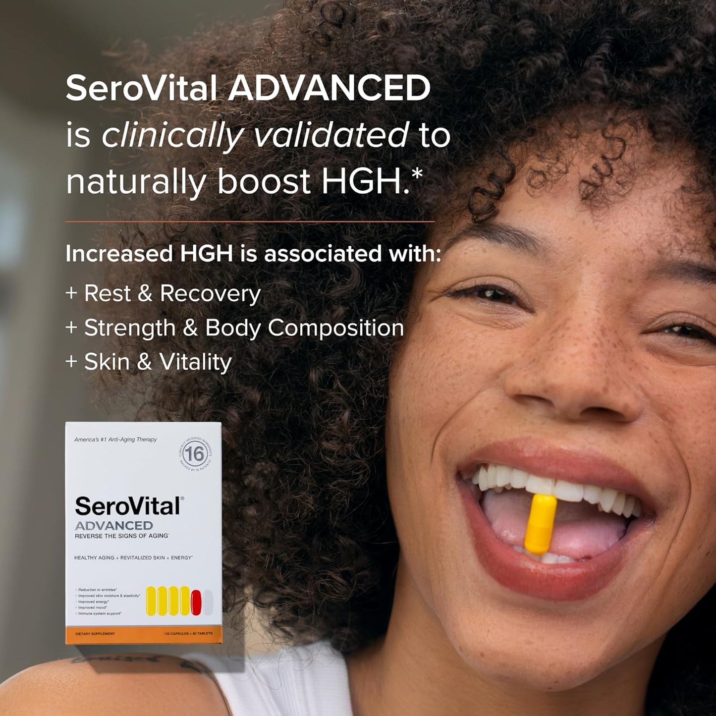 Srovtal Advncd - Anti-Aging Supplement - HGH Supplement for Women – Supports Energy, Sleep, Weight Management, Metabolism, Skin - 30 Servings
