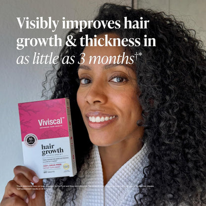 Vivical Hair Growth Supplements for Women, Thicker Fuller Hair Support for Thinning Hair and Hair Loss, with Biotin and Marine Collagen, Drug-Free, 180 Tablets, 90-Day Supply