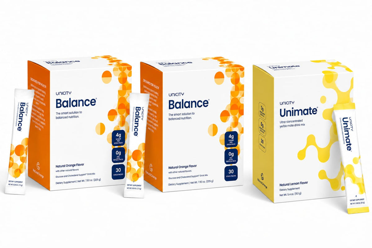Unicity Balance + Unimate Combo Pack | 2 Balance Orange + 1 Unimate Lemon