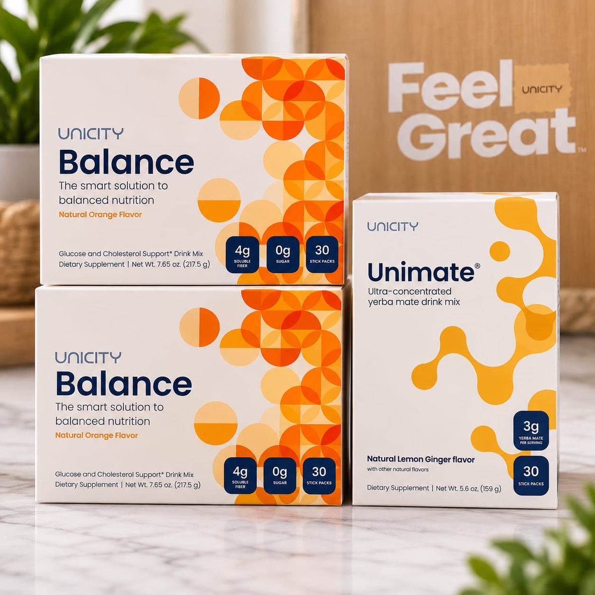 Unicity Balance + Unimate Combo Pack | 2 Balance Orange + 1 Unimate Lemon