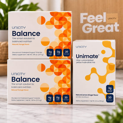 Unicity Balance + Unimate Combo Pack | 2 Balance Orange + 1 Unimate Lemon