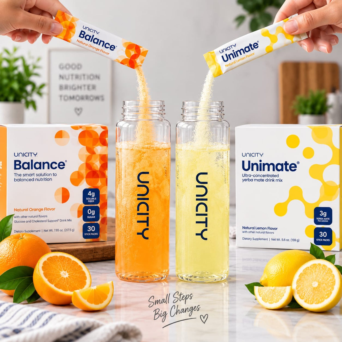 Unicity Unimate + Balance Combo Pack | 2 Unimate Lemon + 1 Balance Orange