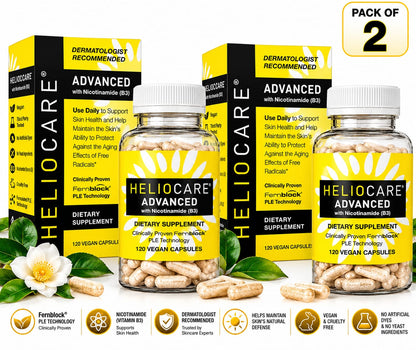 Heliocare Advanced with Vitamin B3 – Pack of 2 | Fernblock PLE Technology | Skin Health Support | 240 Vegan Capsules