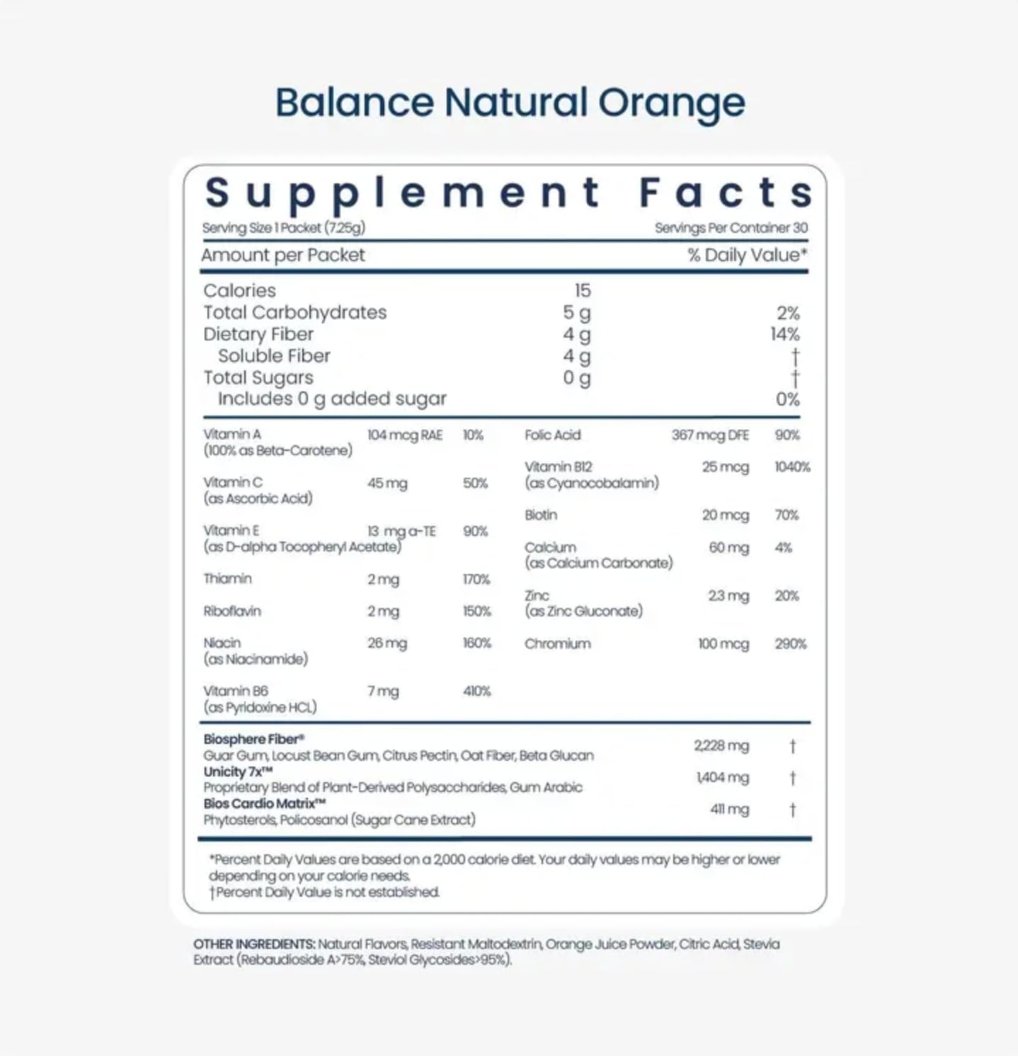 Uncty Balance – Natural Orange Flavor Glucose and Cholesterol Support Drink Mix