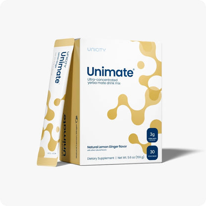 Uncty Unimate Ultra-Concentrated Yerba Mate Drink Mix – Natural Lemon Ginger (30 Stick Packs)